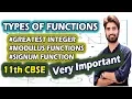 TYPES OF FUNCTIONS Modulus function Greatest integer Signum Anurag Chauhan