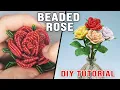 DIY Beaded Rose Tutorial How to make French Beaded Flowers