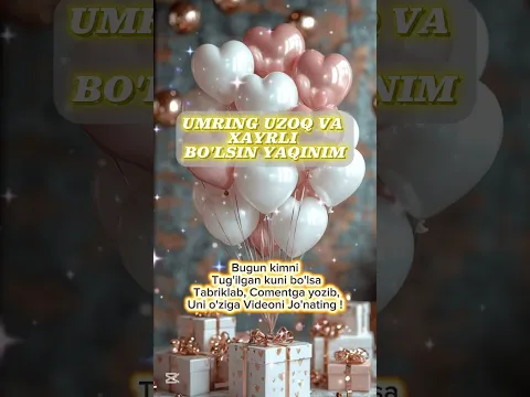 HAPPY BIRTHDAY🎉 С днем рождения Tug'ilgan Kuning Bilan. #Tabrik #rek #topyoutube
