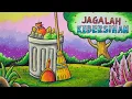 Download Lagu Menggambar Poster Jagalah Kebersihan || poster Lingkungan Hidup || Gradasi warna