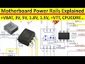 Uitleg over moederbordvoedingsrails en circuits - Laptop +VBAT, 3V, 5V, 1.8V, 1.5V, +VTT, CPUCORE…