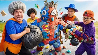 Epic Clean Up Mission: Saving The Toy From Giant Trash Monster!
