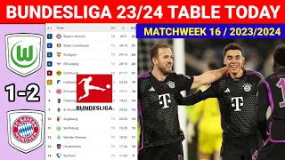 Wolfsbrug vs Bayern Munich 1-2 Germany Bundesliga Table Standings Gameweek 16