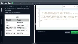 SQL Hackerrank Solved Problems of Revising the Select Query II SQL tutorial for beginners