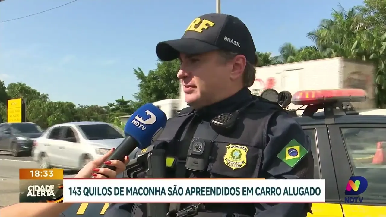 Polícia apreende 143 quilos de maconha em carro alugado durante operação na BR-101