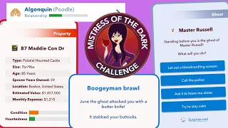 HOW TO COMPLETE THE MISTRESS OF DARK CHALLENGE own a haunted mansion in Massachusetts Bitlife