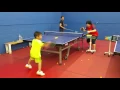 Ping Pong table tennis -6 years old boy in practice