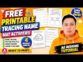 FREE Printable Name Tracing Worksheets 4 Fun Activities for Kids AE Designs Tutorial
