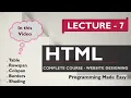 HTML Lecture 7 Table Rowspan Colspan Border Shading
