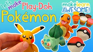 play doh pokemon lets make pikachu charmander and bulbasaur kids play dough