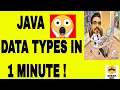 Learn Java data types in 1 minute Java tutorial for beginners