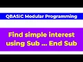 Simple interest using Sub End Sub