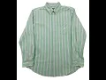 CHAPS Men s Button-Up Shirt Extra Large Regular Long Sleeve Lime White Striped 0321