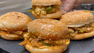 Viral Fajita Burger l Kids Tiffin Box l Party Snacks #chickensnack 