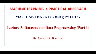 3 MACHINE LEARNING a PRACTICAL APPROACH - Data Preprocessing Importing libraries by Sunil Sir