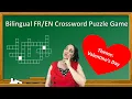 Valentine s Day Bilingual Crossword Puzzle Game Learn French Words Guessing Game