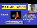 MATLAB Tutorial - Some Basic operation on MATLAb part-3