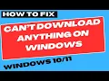 Can t Download Anything on Windows 10 11 Fixed