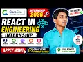 React UI Engineering Internship 2026 Work From Home Freshers Can Apply React js Internship