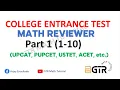 College Entrance Exam Math Reviewer Part 1 UPCAT PUPCET USTET ACET etc