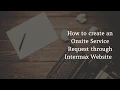 Intermax Onsite Service Request