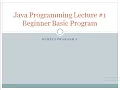Java Programming Lecture 1