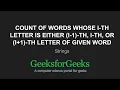 Download Lagu Count words whose i-th letter is either (i-1)-th, i-th, or (i+1)-th letter of a word | GeeksforGeeks