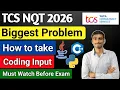 How to take Input in TCS Coding Exam Different input scenario TCS Coding tips