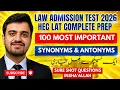 Law Admission Test 2026 Synonyms Antonyms Top 100 Most Repeated Words for HEC LAT Preparation