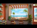 Seaside Cafe Ambience with Summer Jazz Bossa Nova Ocean Waves