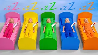 Papá ayuda a los niños a aprender sobre hábitos saludables