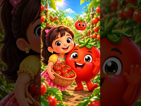 Gol Gol Lal Tamatar, गोल गोल लाल टमाटर #hindirhymes #babysongs #kidsvideo #shorts #short