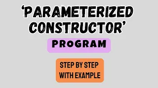 Parameterized Constructor Default Constructor Argument Constructor