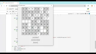 Sudoku game With GUI Python Project Source Code