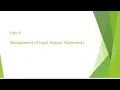 C Formatted Input Output Statements