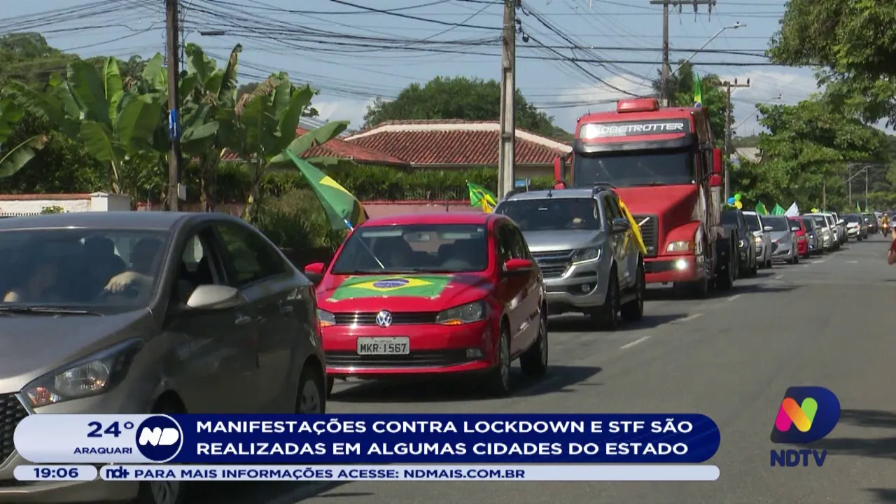 Manifestações contra lockdown e STF são realizadas em algumas cidades de SC