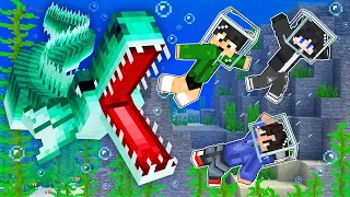 Crazy SEA MONSTER Try To EAT US in Minecraft