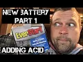 Filling New Motorcycle Battery with Acid - Walmart Ever Start Battery oil for the Kawasaki Ninja 500