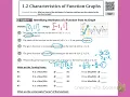 Honors Algebra 2A Module 1 2 PART 1 Characteristics of Function Graphs