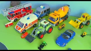  polizeiauto traktor feuerwehrauto krankenwagen bagger truck u0026 betonmischer spielzeugautos