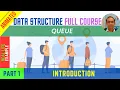1 QUEUE Introduction ANIMATED with example Data Structure Full Course