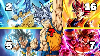 TOP 30 TRANSFORMAÇÕES MAIS FORTES DO GOKU EM DRAGON BALL