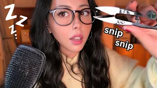 ASMR let me fix your hair (lice check, haircut & scalp massage, braiding…)