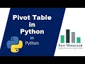 Pivot Table in Python Stat Modeller Python Tutorial Data Science