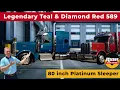 Legendary Teal Diamond Red 2026 Peterbilt 589 with 80 inch Platinum Sleeper