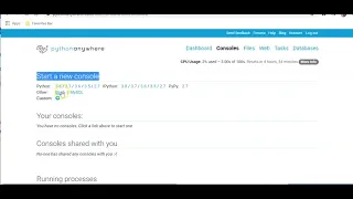 Create bash console in Pythonanywhere