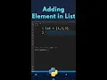 Append Element to List in Python