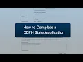 How to Complete a CDPH State Application