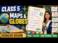 Class 5 Social Studies Maps Globes Exercise Questions with Answers Fill in the blanks MCQ S