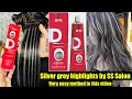 Perfect Silver Grey Highlights Silver colour on dark hair Dikson silver colour